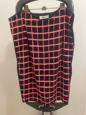 Dark blue + fresh red color sleeveless dress
